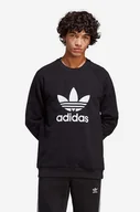 Bluzy męskie - adidas Originals bluza bawełniana Adicolor Classics Trefoil Crewneck męska kolor czarny wzorzysta IA4854-CZARNY - miniaturka - grafika 1