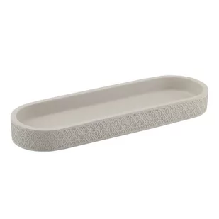 Beżowa betonowa miska Sapho Afrodite, dł. 30 cm - Koszyki łazienkowe - miniaturka - grafika 1