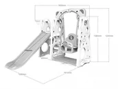 Place zabaw - Zjeżdżalnia Huśtawka Koszykówka 3w1 Niebieska - miniaturka - grafika 1