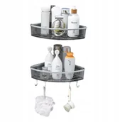 Półki łazienkowe - PÓŁKA Łazienkowa PRYSZNICOWA Narożna PODWÓJNA - miniaturka - grafika 1