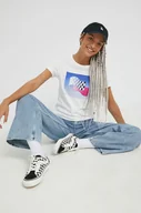 Koszulki sportowe damskie - Vans t-shirt bawełniany kolor biały - miniaturka - grafika 1