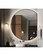 Lustra - Lustro okrągłe w czarnej matowej ramie MDF z podświetleniem - OTTO LED ŚCIETY BOK, Dostępne wymiary: Średnica 170cm - miniaturka - grafika 1