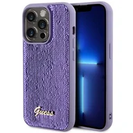 Etui i futerały do telefonów - Guess GUHCP15XPSFDGSU iPhone 15 Pro Max 6.7" fioletowy/purple hardcase Sequin Script Metal - miniaturka - grafika 1