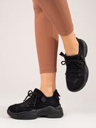 Sneakersy damskie - Czarne sneakersy damskie na platformie Shelovet-36 - miniaturka - grafika 1