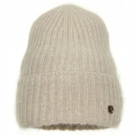 Czapki damskie - Czapka zimowa damska z angory OLGA Jasny beż - miniaturka - grafika 1