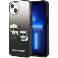 Etui i futerały do telefonów - Karl Lagerfeld KLHCP13STGKCK iPhone 13 mini 5,4" hardcase czarny/black Gradient Ikonik Karl & Choupette KF001001 - miniaturka - grafika 1