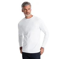 Koszulki męskie - Longsleeve męski 100% bawełna basic biały V4 OM-LSBL-0106 roz. L - miniaturka - grafika 1