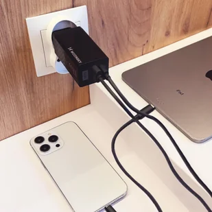 Ładowarka Sieciowa GaN 65W z portami USB, USB C wspiera QC 3.0 PD czarna (WWCG01) - Ładowarki do telefonów - miniaturka - grafika 9