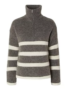 SELECTED FEMME Damski sweter w paski, szary, XS - Swetry damskie - miniaturka - grafika 1