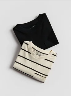 Reserved - Bawełniany longsleeve 2 pack - złamana biel - Bluzki dla chłopców - miniaturka - grafika 1