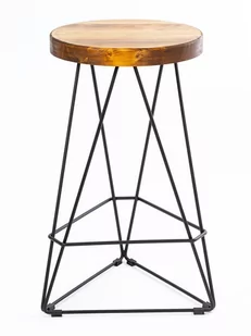 Hoker barowy loft 64 cm- typ trójkąt -jasne drewno - Taborety i hokery - miniaturka - grafika 1