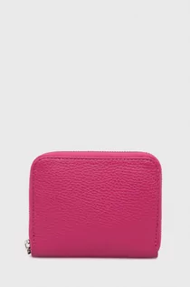 Portfele - Answear Lab portfel skórzany damski kolor różowy - grafika 1