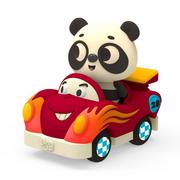 Zabawki sensoryczne - B. Toys, Miękkie autko sensoryczne z wesołym pasażerem – Land of B. Wyścigówka z Pandą, 1+ - miniaturka - grafika 1