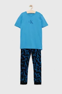 Calvin Klein Underwear piżama bawełniana dziecięca kolor niebieski wzorzysta - Piżamy chłopięce - miniaturka - grafika 1