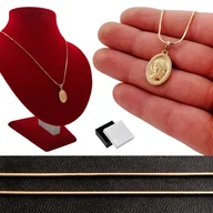 Biżuteria dla dzieci - ZŁOTY WISIOREK ŻMIJKA MATKA BOSKA MARYJA 18K 60CM - miniaturka - grafika 1