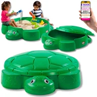 Place zabaw - HITOWA Piaskownica Dla Dzieci PLASTIKOWA Ogrodowa ŻÓŁW z Siedziskami ZAMYKANA + EBOOK-3 - miniaturka - grafika 1