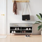 Szafki na buty - Ławka z miejscem na buty, szary dąb sonoma, 102x35x55 cm Lumarko! - miniaturka - grafika 1