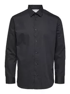 Koszule męskie - SELECTED HOMME koszula męska z długim rękawem slim fit, czarny, M - miniaturka - grafika 1
