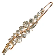 Ozdoby do włosów - Spinka do Włosów Złota Biała Mała z Cyrkoniami Wsuwka Ślub Lekka i Wygodna - miniaturka - grafika 1