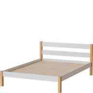 Łóżka dla dzieci i młodzieży - Łóżko 140 x 200 ze Stelażem Inka Dolmar Dąb Naturalny / Biały - miniaturka - grafika 1