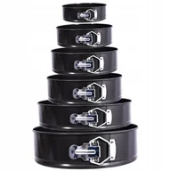 Formy do ciast - Formy do pieczenia okrągłe tortownice zestaw 6 sztuk KR-018 blachy szare - miniaturka - grafika 1