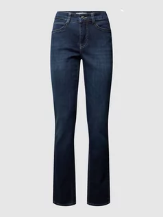 Spodnie damskie - Jeansy o kroju straight fit z naszywką z logo model ‘Angela’ - grafika 1