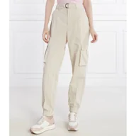Spodnie damskie - GUESS Spodnie cargo | Regular Fit | high waist - miniaturka - grafika 1
