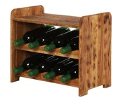 Pozostałe akcesoria barmańskie - Dębowy Regał na Wino z Półką RW-22, 8 butelek Brązowy Opalany Olejowany Drewno dębowe / Wamar-Sosenka - miniaturka - grafika 1