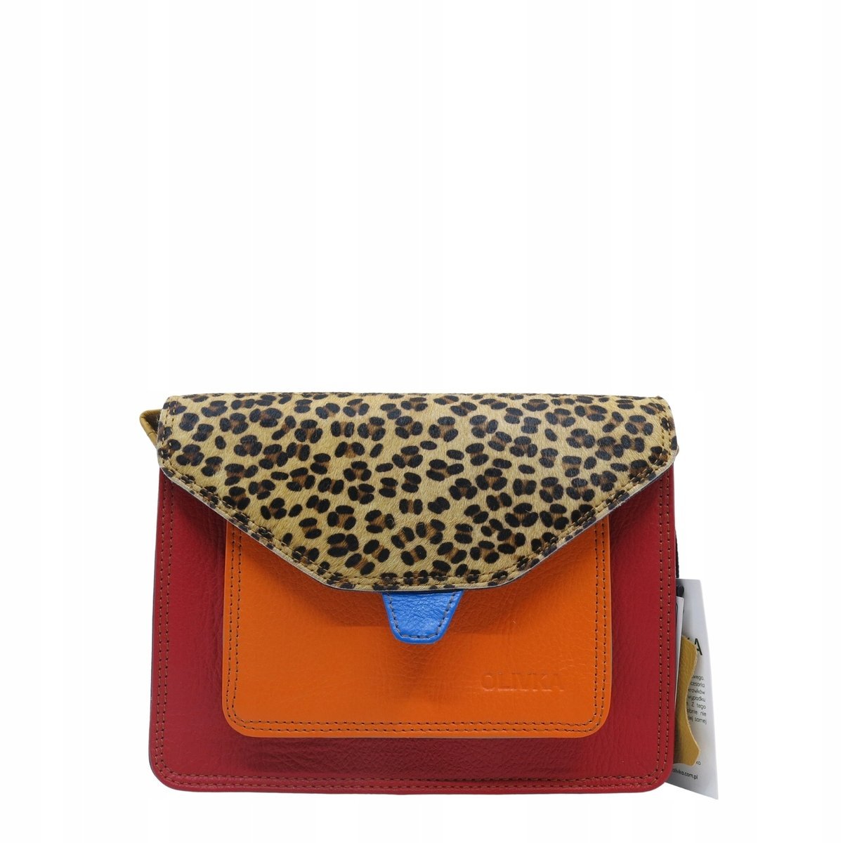 Torebka damska skóra naturalna obrotowa klapka 4w1 unikatowa eko OLIVKA