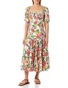 Sukienki - Koton Damska sukienka z długim rękawem w kwiaty, kwadratowa, Różowy wzór (2d5), 38 - miniaturka - grafika 1