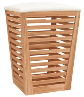 Skandynawski drewniany stołek do łazienki P2-W76 - Kosze na bieliznę Skandynawski drewniany stołek do łazienki P2-W76 - Kosze na bieliznę - miniaturka - grafika 1