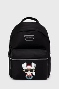 Karl Lagerfeld plecak 225W3013 damski kolor czarny duży z nadrukiem - Plecaki - miniaturka - grafika 1