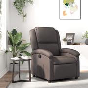 Fotele i pufy dla dzieci - ﻿Rozkładany fotel, ciemnobrązowy, skóra naturalna - miniaturka - grafika 1