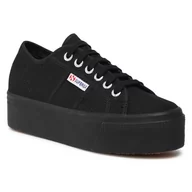 Trampki damskie - Superga Tenisówki 2790 Cotw Linea Up And Down S9111LW Full Black 996 - miniaturka - grafika 1