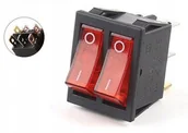 Huby USB - Przełącznik Średni On-Off Podwójny Czerwony - miniaturka - grafika 1