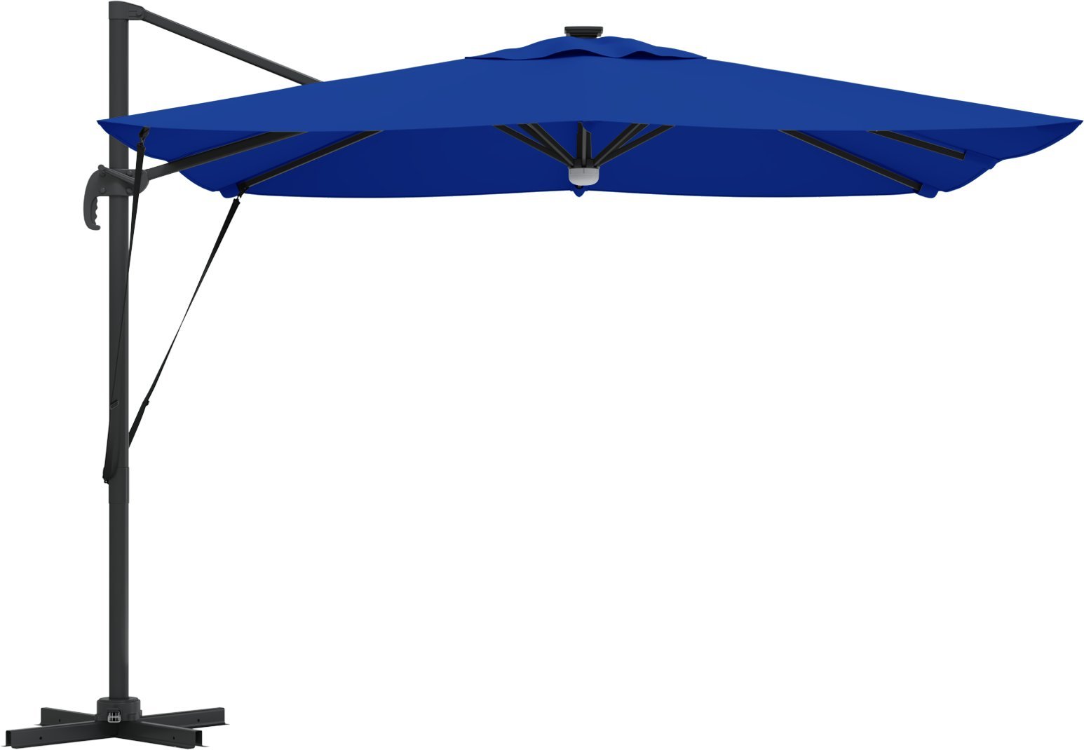 vidaXL Parasol wysięgnikowy Roma z LED Błękitny 286x285x270 cm Aluminium