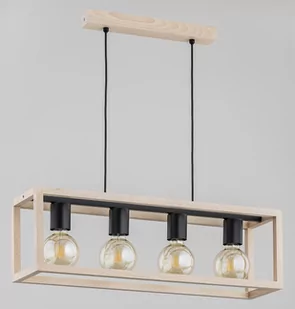 Alfa Pako 63143 lampa wisząca zwis 4x60W E27 drewno/czarna - Lampy sufitowe - miniaturka - grafika 1