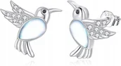 Biżuteria dla dzieci - KOLCZYKI SREBRNE DLA DZIEWCZYNKI DZIECI PTASZKI SZTYFTY WKRĘTKI SREBRO 925 - miniaturka - grafika 1