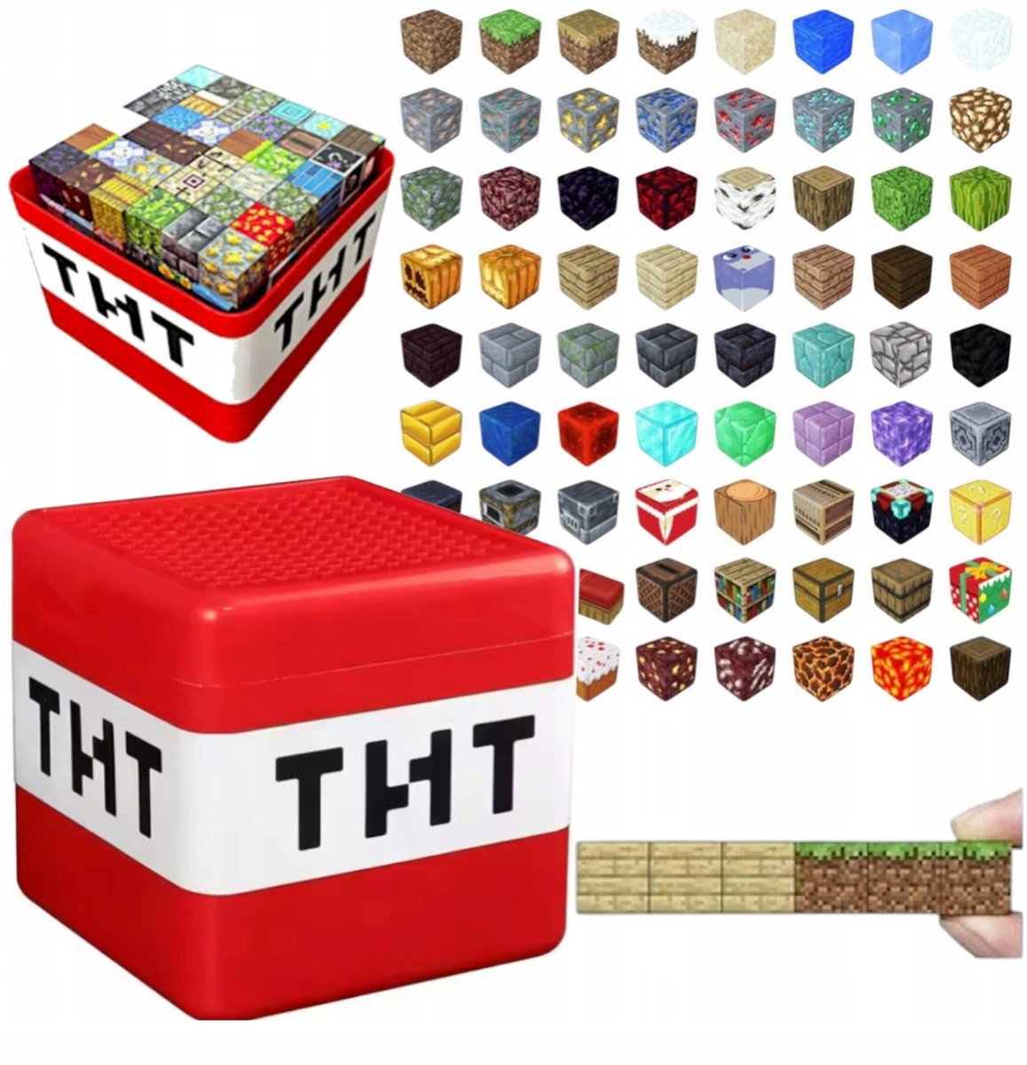 Minecraft Klocki Magnetyczne TNT 200 el. + 10 Figurek Kreatywna Zabawka