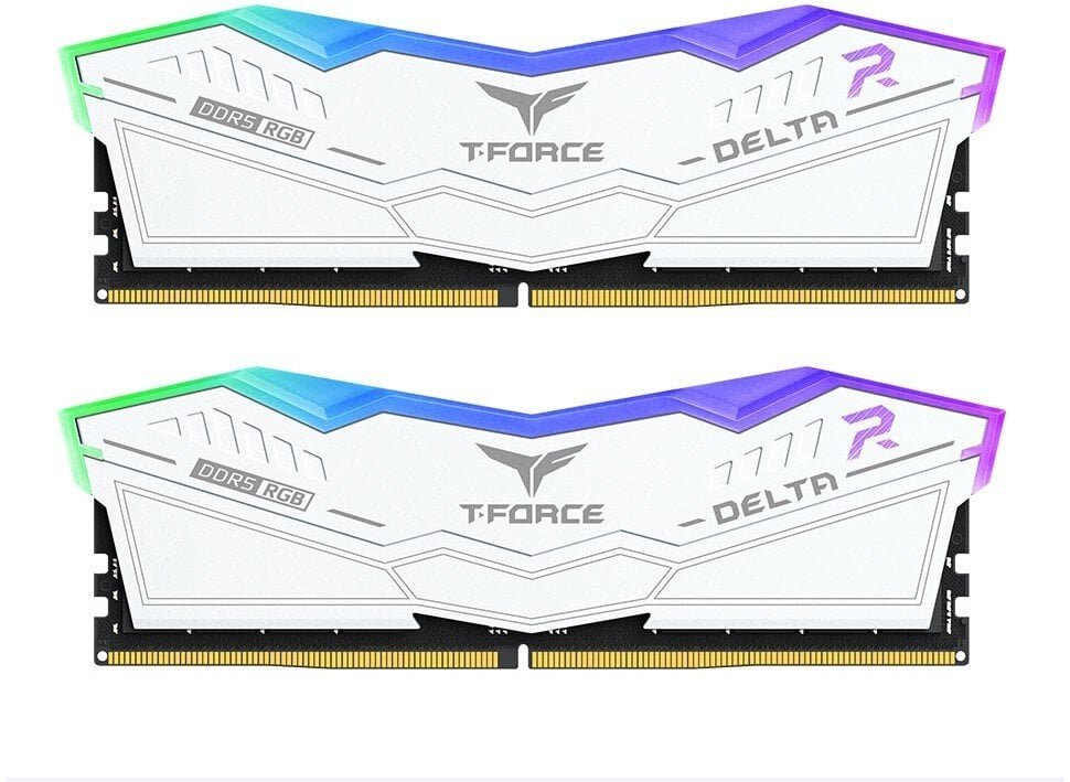 Pamięć TeamGroup DDR5 - 16GB - 6400 - CL - 32 RGB white, dual kit TEM, memory white, FF4D532G6400HC32ADC01, Delta RGB, INTEL XMP