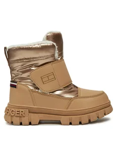 Tommy Hilfiger Śniegowce Fur Boot T1A5-33605-1695 S Beżowy - Buty dla dziewczynek - miniaturka - grafika 1