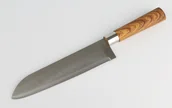 Noże kuchenne - Nóż SANTOKU MG HOME Ostrze 20cm STAL NIERDZEWNA VERSO wood - miniaturka - grafika 1