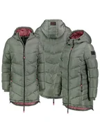 Kurtki damskie - Sublevel Płaszcz pikowany w kolorze zielonym - miniaturka - grafika 1