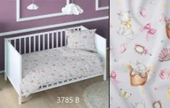 Pościel dla dzieci - Pościel bawełniana 140x200 kotki szara różówa dziecięca zapinana na suwak KARO Bawełna Max - miniaturka - grafika 1