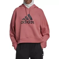 Bluzy sportowe damskie - Bluza adidas Future Icons Badge Of Sport Hoodie HK0544 - czerwona - Adidas - miniaturka - grafika 1