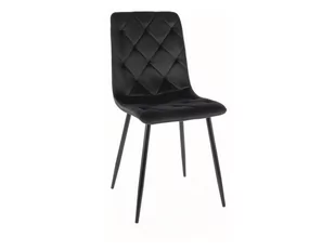 Krzesło tapicrowane JERRY VELVET welurowe czarne SIGNAL - Krzesła - miniaturka - grafika 1