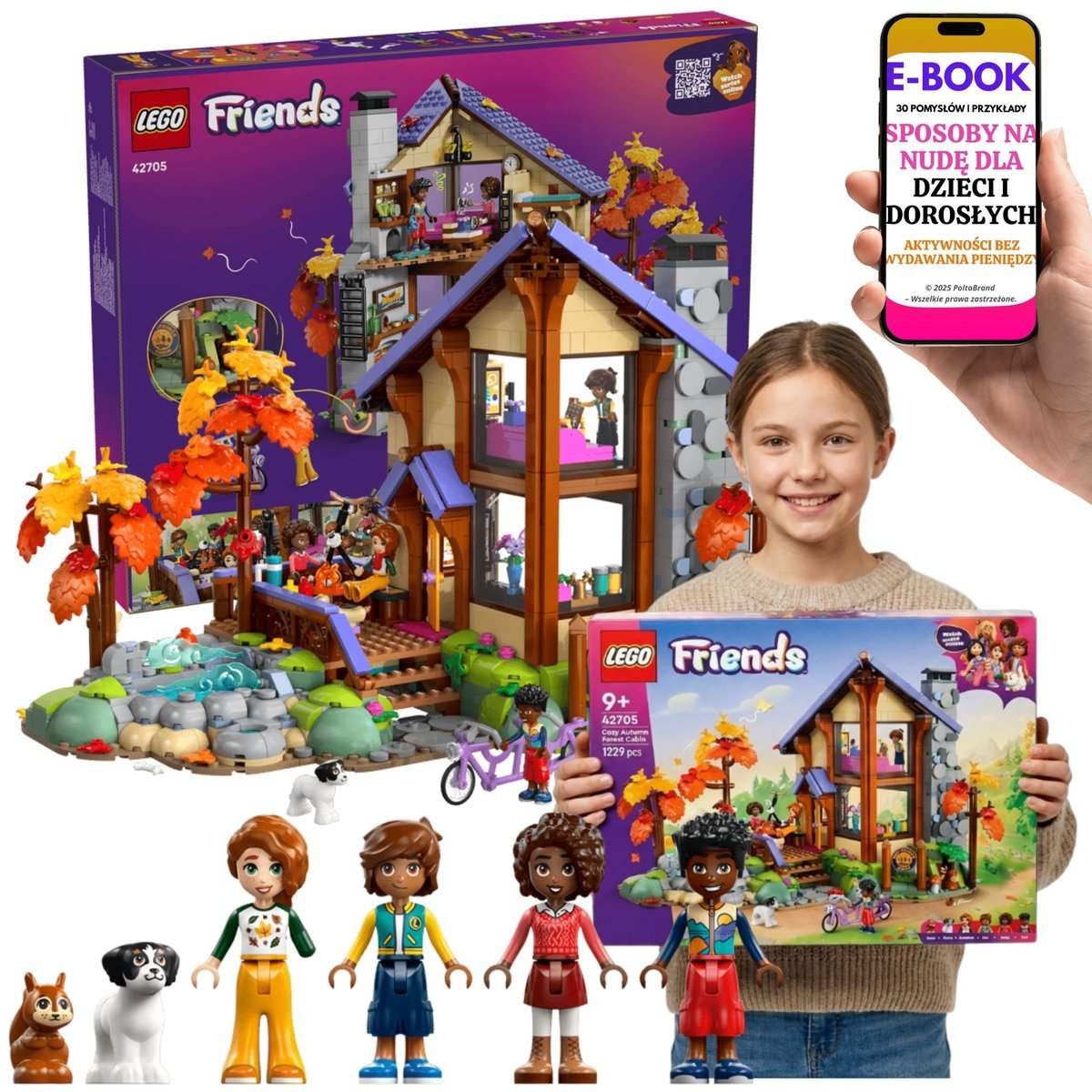 LEGO Friends Chatka W Lesie Domek Z Figurkami I Zwierzętami (42705) + E-BOOK-3