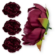 Sztuczne kwiaty - Piwonia główka wyrobowa purpura kwiat sztuczny do bukietu 6szt. Dodatkowo drut - miniaturka - grafika 1