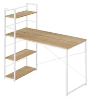 Biurka - EDINOS Nowoczesne biurko biały + dąb sonoma S3-R95 - miniaturka - grafika 1