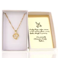 Biżuteria dla dzieci - Srebrny Naszyjnik Serce Pozłacane Komunia Chrzest Grawer - miniaturka - grafika 1